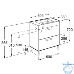 Тумба под раковину Roca Debba 60, белый глянец