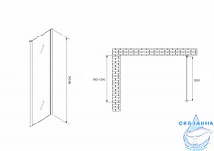 Боковая стенка ABBER Schwarzer Diamant S100B5 профиль черный, стекло прозрачное