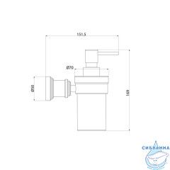 Дозатор для жидкого мыла, матовое стекло, золото матовое, Виндзор (Windsor), IDDIS, WINMGG0i46
