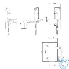 Cмеситель с гигиеническим душем Lemark Solo LM7168CW (хром/белый)