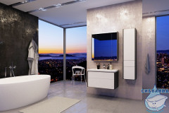 Тумба Roca Ronda 80 с раковиной Roca Gap 80 белый/антрацит