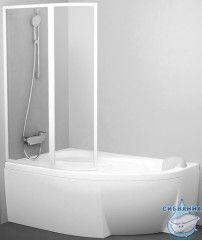 Шторка для ванны Ravak VSK2 Rosa 110 профиль белый, стекло прозрачное, левая