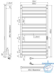 Полотенцесушитель электрический Indigo Attic Romb (с таймером) 50х100 хром (с возможностью скрытого подключения, подключение R/L)