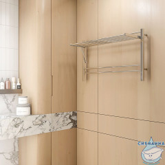 Полотенцесушитель электрический Terminus Горизонт П8 100х60 (с возможностью скрытого подключения, подключение справа) (хром)