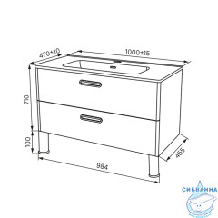 Тумба Iddis Brick 100 белый глянец с раковиной 100 BRI10WFi95