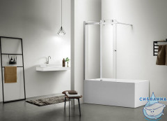 Шторка для ванны Azario Carleon 100x150 профиль хром, стекло прозрачное AZ-NKB6121 1000