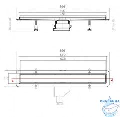 Дренажный трап для душа Pestan Betto Line 550 13702509 с решеткой