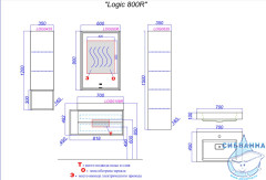 Тумба Aqwella Clarberg Logic 80 R с раковиной Toledo 70 белый глянцевый