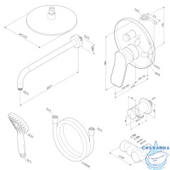 Душевая система AM.PM X-Joy 220 1 режим FB85A1RH02 (чёрный матовый)
