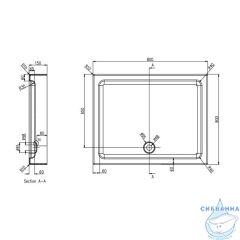 Акриловый поддон Azario 80x80 P18  R/L 