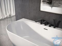 Смеситель для ванны на борт Ravak Flat FL 026.20 X070176 (черный матовый)