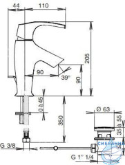 Смеситель для раковины Jacob Delafon Symbol E72680-CP (с донным клапаном)