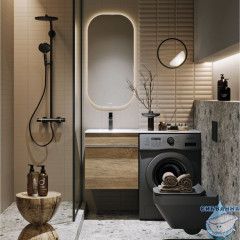 Тумба подвесная Aqwella Terra 54 дуб балтийский с раковиной Forma 115 L