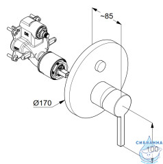 Смеситель для ванны встраиваемый Kludi Nova Fonte Puristic 206595315 (белый матовый)