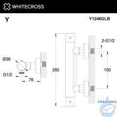 Смеситель термостатический для душа WHITECROSS Y Y1246GLB (брашированное золото)