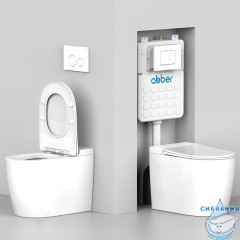 Унитаз приставной Abber Rechteck AC1211 с сиденьем Soft Close (микролифт) (белый)