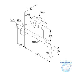 Смеситель для раковины встраиваемый Kludi Nova Fonte Pura 202450515 (хром)