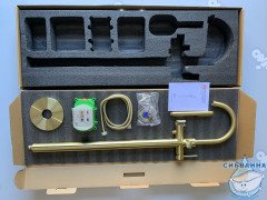 Смеситель для ванны напольный Timo Saona 2310/17Y-CR с аксессуарами (золото матовое)