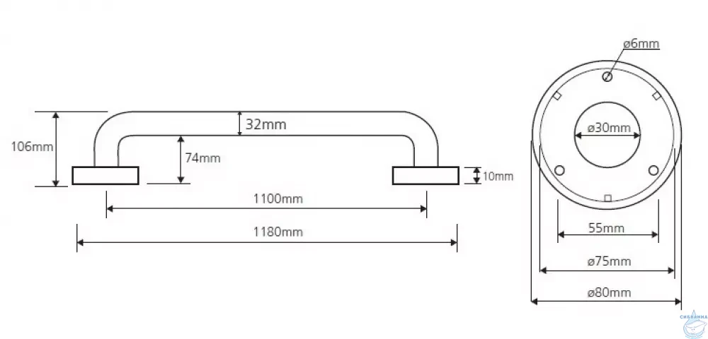 Поручень Bemeta Help 301101102