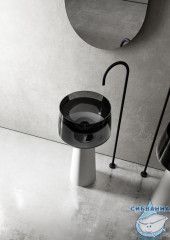 Раковина напольная 50 см ABBER Kristall AT2706White-Onyx