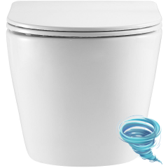 Инсталляция Loranto 4501 с кнопкой смыва Loranto 7313 черный матовый,  в комплекте с унитазом Azario Grado AZ-0046-UQ3 сиденьем Soft close (микролифт) 