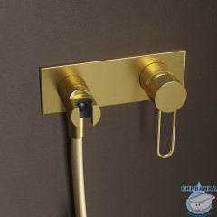 Встраиваемый смеситель с гигиеническим душем Iddis Duna DUNMGV0i08 (золото матовое)