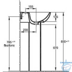 Пьедестал Jacob Delafon Odeon Up 18565G-00