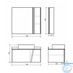 Шкаф-зеркало Comforty Эдинбург 90 бетон светлый