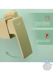 Смеситель для ванны Raglo R02.30.03 с душевым гарнитуром (сатин золотой)