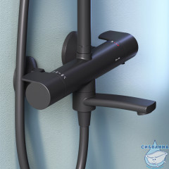 Душевая система Am.Pm X-Joy 230 1 режим F0785A522 (черный матовый)