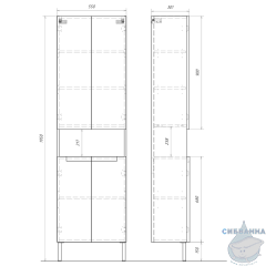 Пенал Aqwella Ванкувер 55 см VAN0555N белый матовый