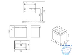 Тумба под раковину Ravak BeHappy II 55 белый X000001097