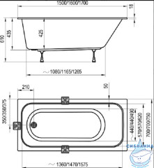 Ванна акриловая Ravak Chrome Slim 170х75