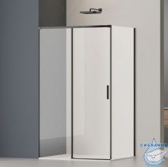 Душевое ограждение Vincea Софт 150x80 профиль черный, стекло прозрачное VSR-3SO28010CLB