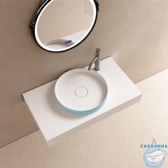 Раковина на столешницу 40 см ABBER Stein AS2604Blau