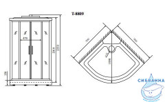 Душевая кабина Timo Comfort T-8809F 90х90