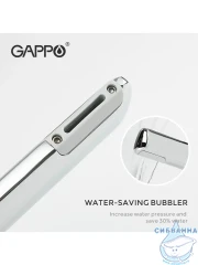 Смеситель для раковины Gappo G1052-80 (без донного клапана) (хром)