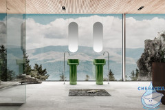 Раковина напольная 45 см ABBER Kristall AT2702Emerald-H