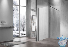 Душевое ограждение Vincea Walk-In 100 см профиль вороненая сталь, стекло прозрачное VSW-1H100CLGM