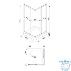 Душевое ограждение Тритон Вельвет 80x80 А профиль белый, стекло вельвет Щ0000071051 (с поддоном)