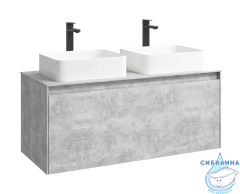 Корпус тумбы под раковину Aqwella Mobi 120 MOB0112BS бетон светлый