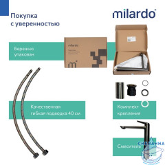 Смеситель для раковины Milardo Лип LEAGM01M01 (без донного клапана) (графит)