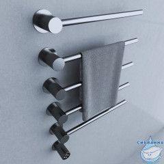 Полотенцесушитель электрический  Wonzon&Woghand Hamburg 52х72 WW-AL315-GM (с возможностью скрытого подключения, подключение универсальное) (графит)