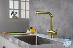 Смеситель для кухни Timo Saona 2356/17FL (золото матовое)