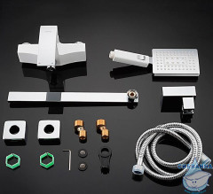 Смеситель для ванны Gappo G2207-7 с аксессуарами (белый/хром)