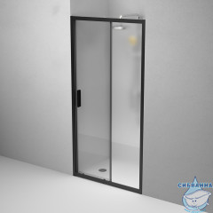 Дверь в нишу AM.PM Gem W90G-100-1-195BM 100 см профиль черный, стекло матовое