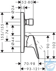 Встраиваемый смеситель для ванны Hansgrohe Logis 71405000