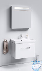 Тумба подвесная Aqwella Classic Нео 70 с раковиной Дрея Q70 белый глянец