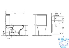 Унитаз напольный безободковый Aquatek Optima Square AQ4411-00 с бачком и сиденьем Soft Close (микролифт)
