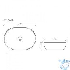  Раковина на столешницу 60 см Ceramicanova Element CN5009